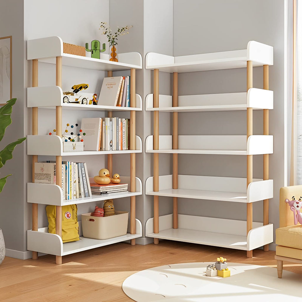 OSCHF 3-Tier Wooden Open Bookcase - Modern Display Bookshelf with Top Edge and Solid Wood Frame for Home and Office, Storage Cabinet, Oak