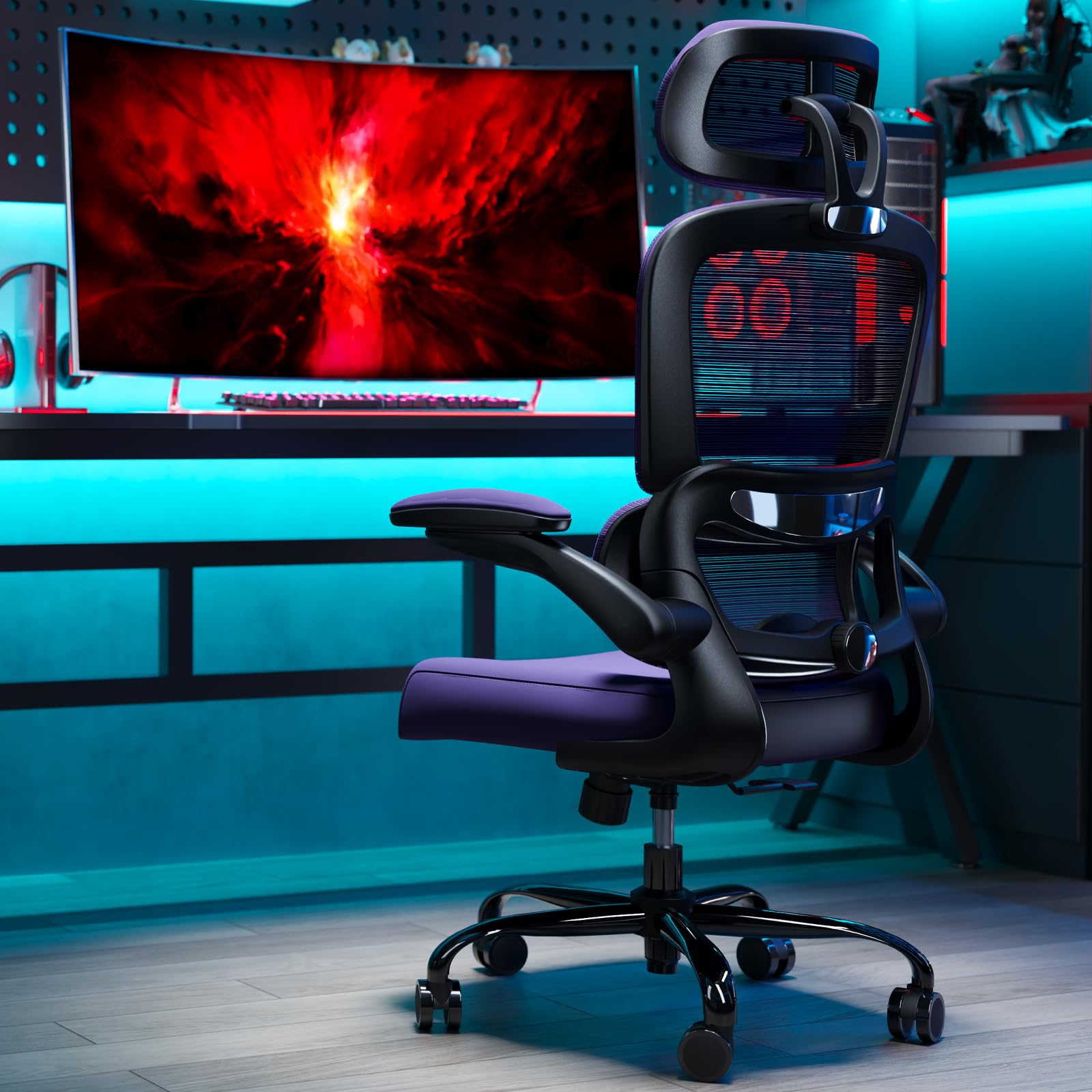 TRALT Office Chair Ergonomic Desk Chair, 330 LBS Home Mesh Office Desk Chairs with Wheels, Comfortable Gaming Chairs (White)
