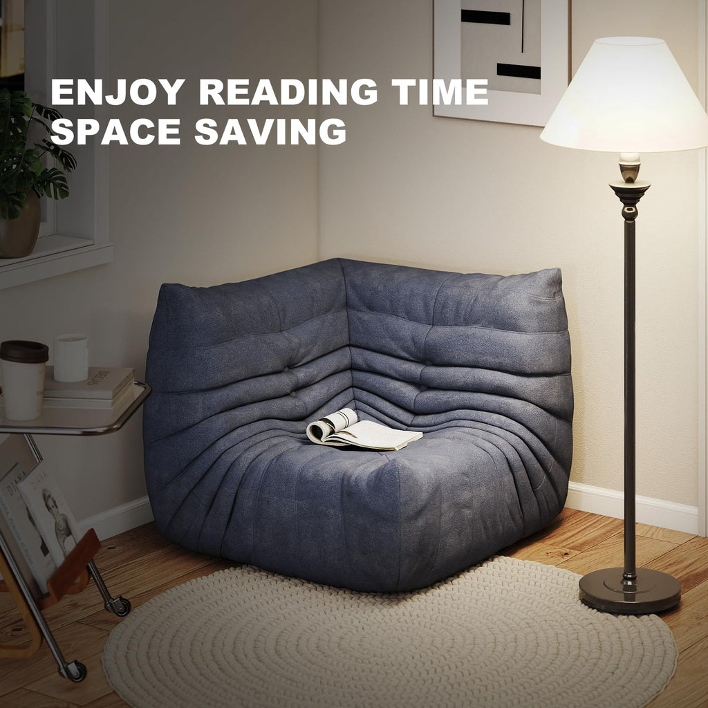 Snug Sofee Bean Bag Chairs for Adults, Bean Bag Sofa - Adult Size with Soft Waterproof Fabric for Living Room, Apartments, Reading Corner, Gaming, and Movie Venue (Gray)