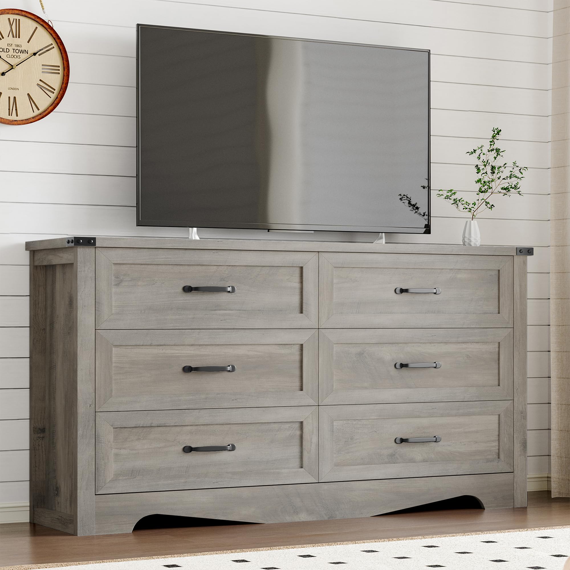 BORNOON 9-Drawer Dresser for Bedroom, Modern Wooden Chest of Drawers with Metal Handles, Anti-Tipping Design, Sturdy and Stable Storage Organizer for Living Room, Entryway, Home Office