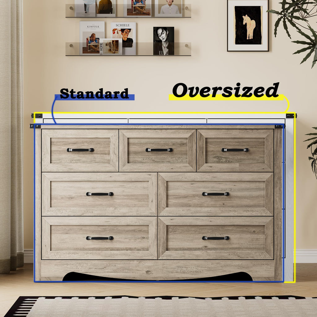 BORNOON 9-Drawer Dresser for Bedroom, Modern Wooden Chest of Drawers with Metal Handles, Anti-Tipping Design, Sturdy and Stable Storage Organizer for Living Room, Entryway, Home Office
