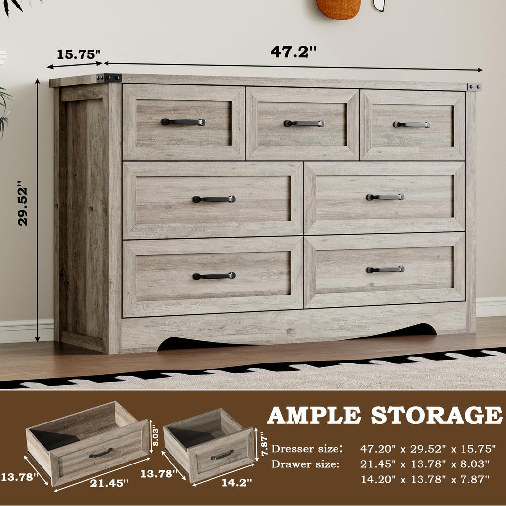 BORNOON 9-Drawer Dresser for Bedroom, Modern Wooden Chest of Drawers with Metal Handles, Anti-Tipping Design, Sturdy and Stable Storage Organizer for Living Room, Entryway, Home Office