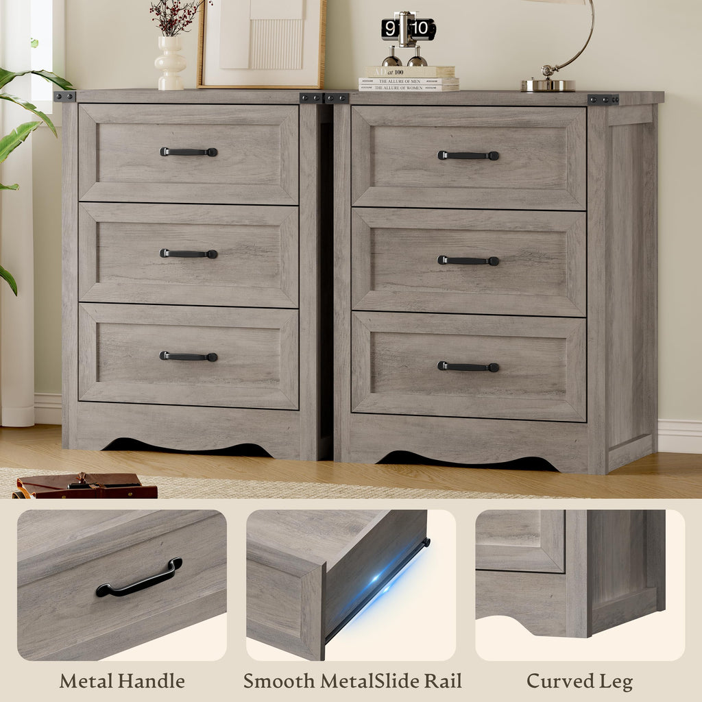 BORNOON 9-Drawer Dresser for Bedroom, Modern Wooden Chest of Drawers with Metal Handles, Anti-Tipping Design, Sturdy and Stable Storage Organizer for Living Room, Entryway, Home Office